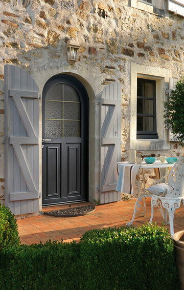 porte d'entrée aluminium mixte bois