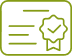 Certification de qualité : Document vérifié et accrédité Icône de certification et de qualité. Document officiel avec un sceau de vérification et une coche, indiquant la conformité ou l'accréditation.